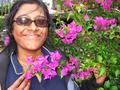 Premila with pretty purple flowers